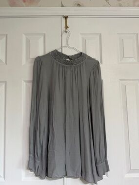 Cobblestone Living Gray Long Sleeve Viscose Blouse Made in Italy One Size